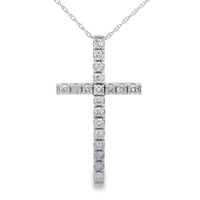 .50ct Diamond Cross Religious Pendant 14KT White Gold