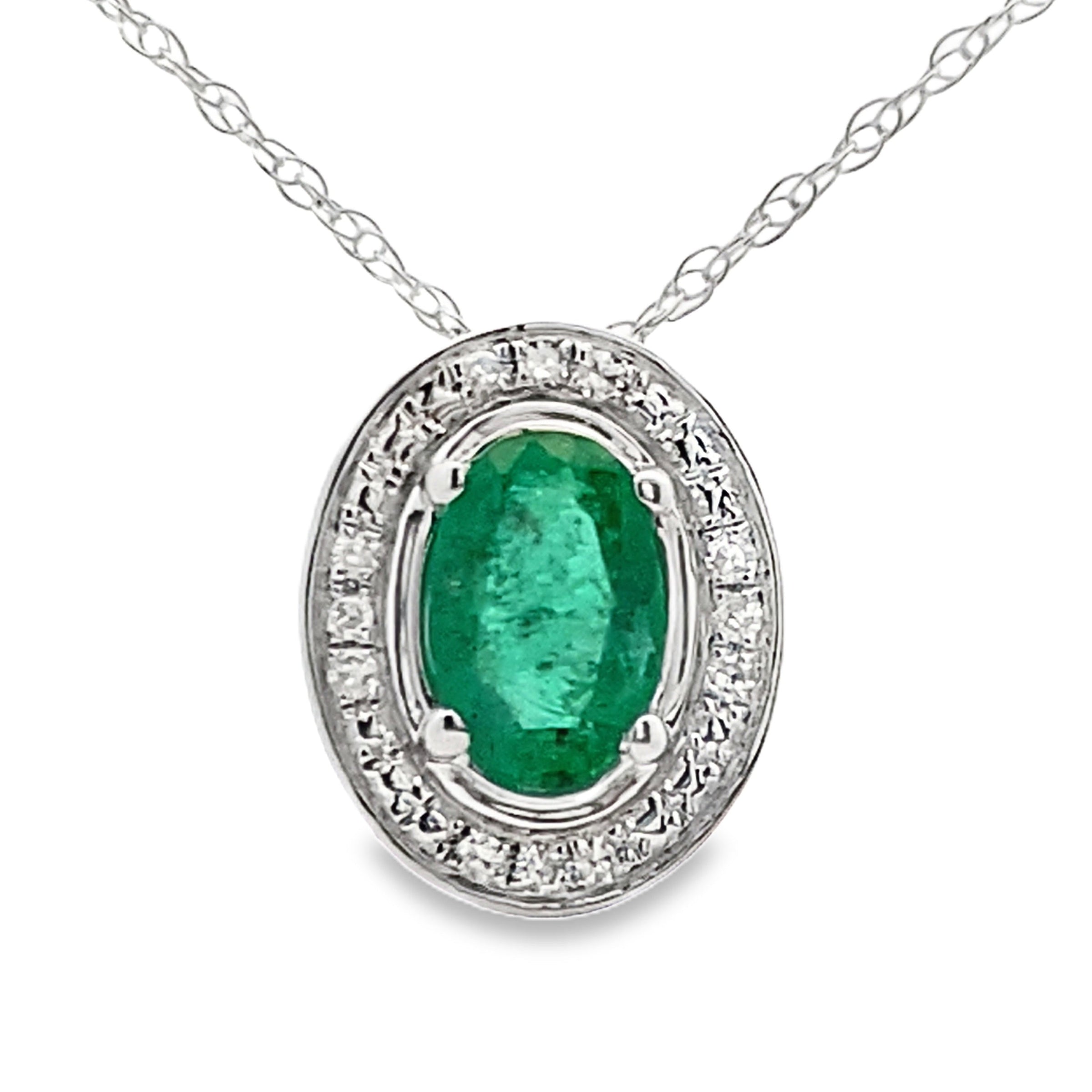 .46ct Emerald Diamond Fashion Pendants 10KT White Gold