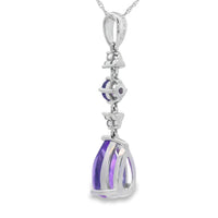 Amethyst Diamond Fashion Pendants 10KT White Gold