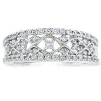 .50ct Diamond Fashion band rings 10KT White Gold