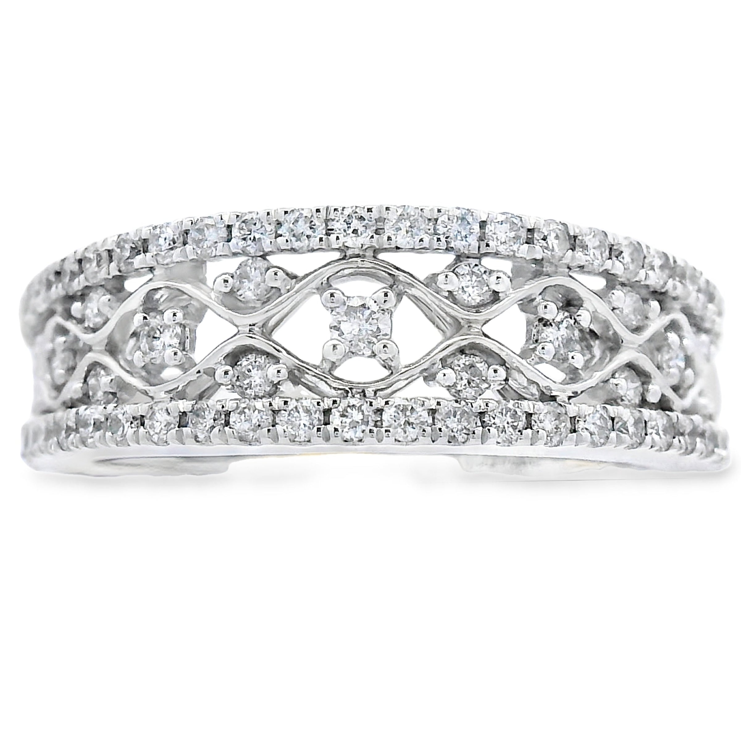 .50ct Diamond Fashion band rings 10KT White Gold