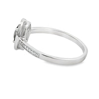Genuine .42ct Quartz Diamond Ring 10KT White Gold