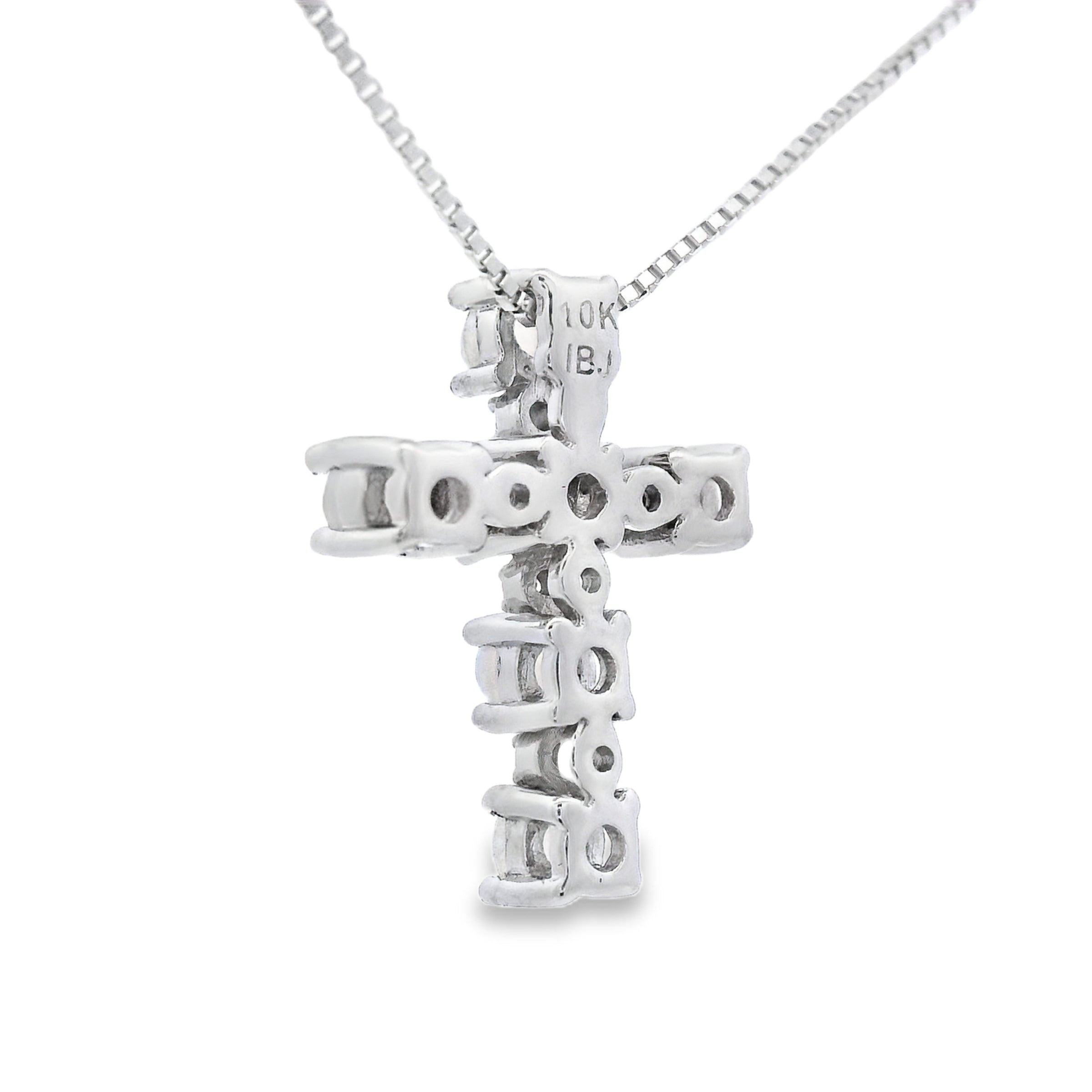 Opal Diamond Cross Religious Pendant 10KT White Gold