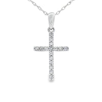 .10ct Diamond Cross Religious Pendant 14KT White Gold