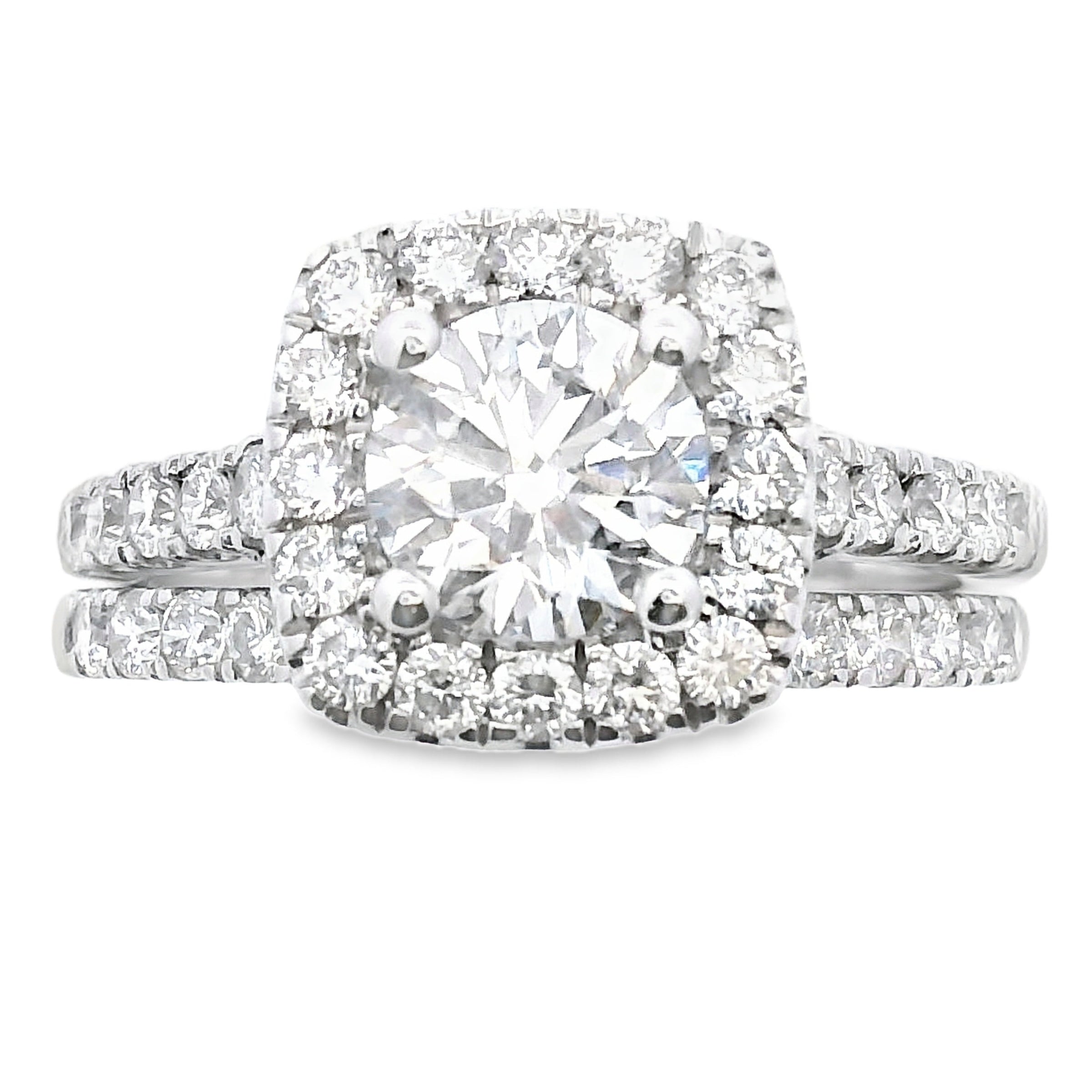 Lab Grown Diamond Engagement Ring Set 10KT White Gold