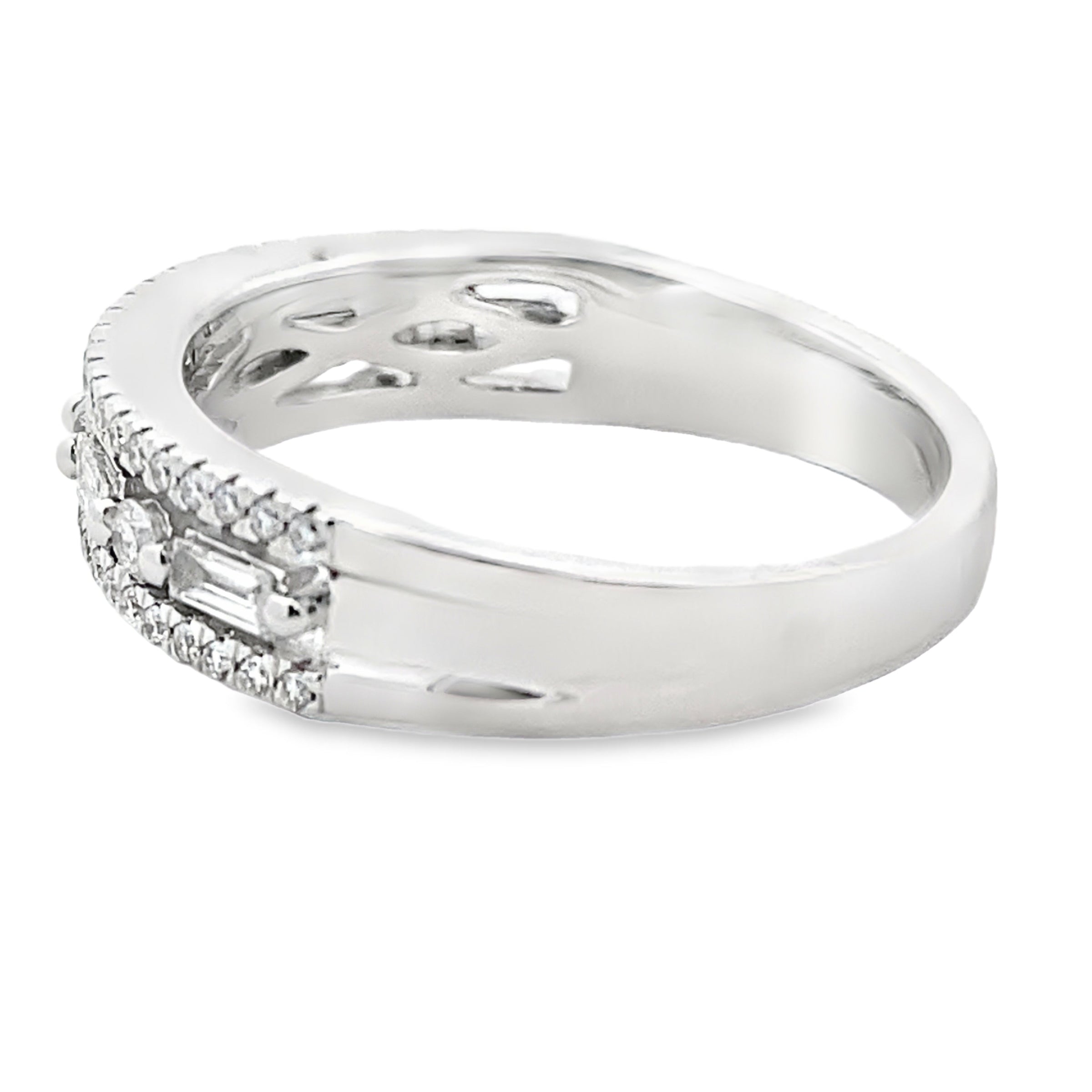 .50ct Diamond Fashion band rings 14KT White Gold