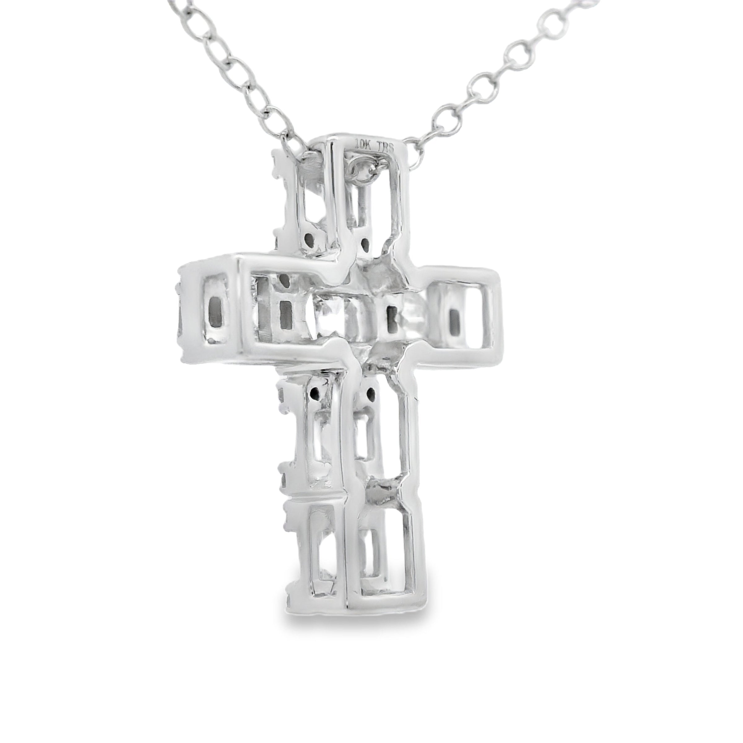 .50ct Diamond Cross Religious Pendant 10KT White Gold