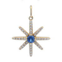 Genuine Created Sapphire Star Pnd 10KT Yellow Gold