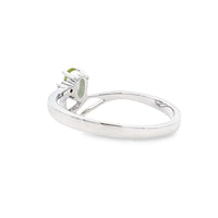 Natural .02ct Peridot Diamond Ring 10KT White Gold