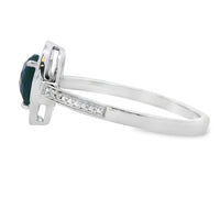 Natural .52ct Onyx Diamond Ring 10KT White Gold