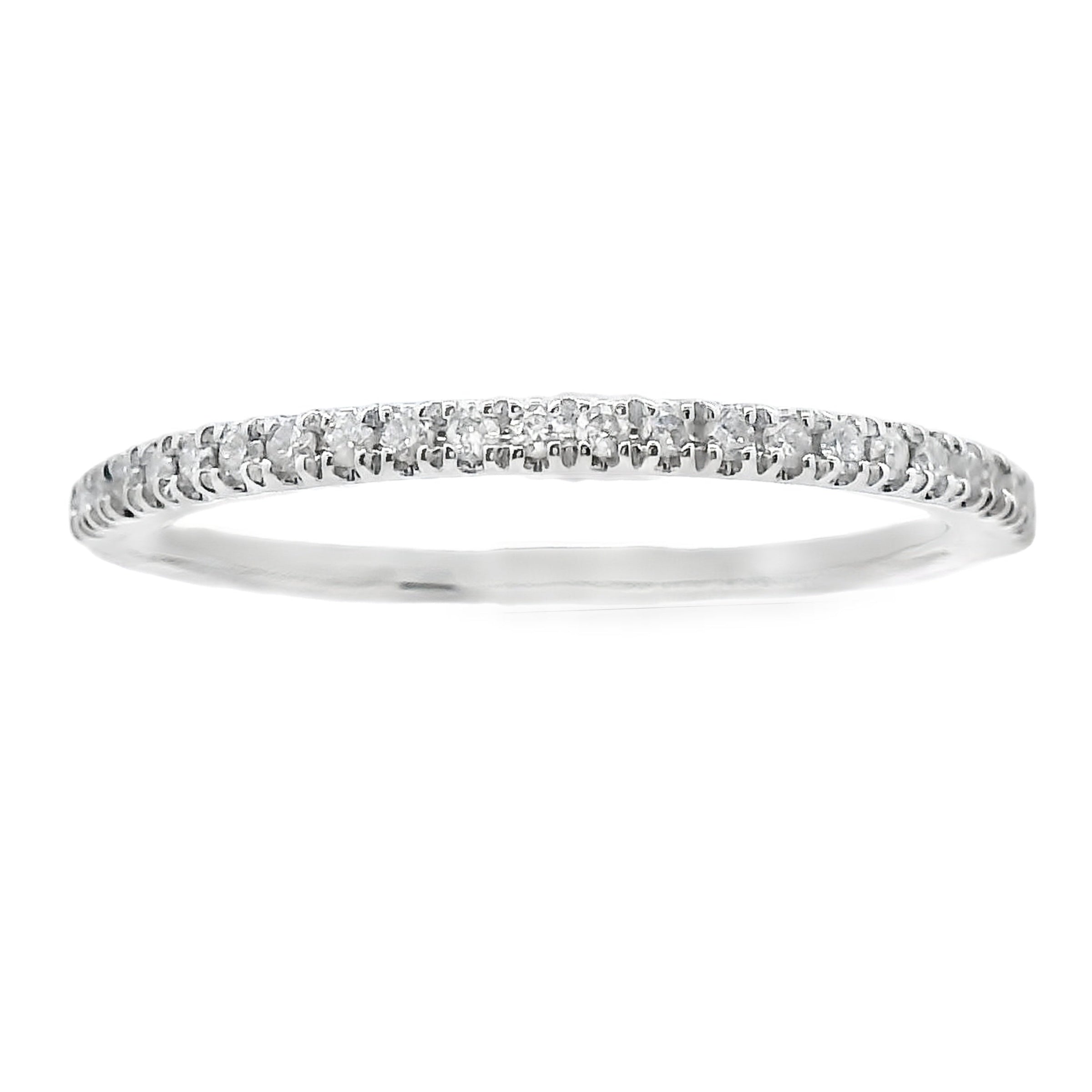 Genuine .13ct Diamond Wedding Band Ring 10KT White Gold