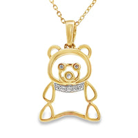 Genuine .03ct Diamond Animal Pendant 10KT Yellow Gold