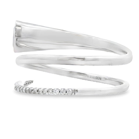 Natural .78ct Sapphire Diamond Ring 14KT White Gold