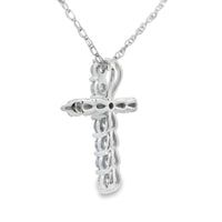 .19ct Diamond Cross Religious Pendant 14KT White Gold
