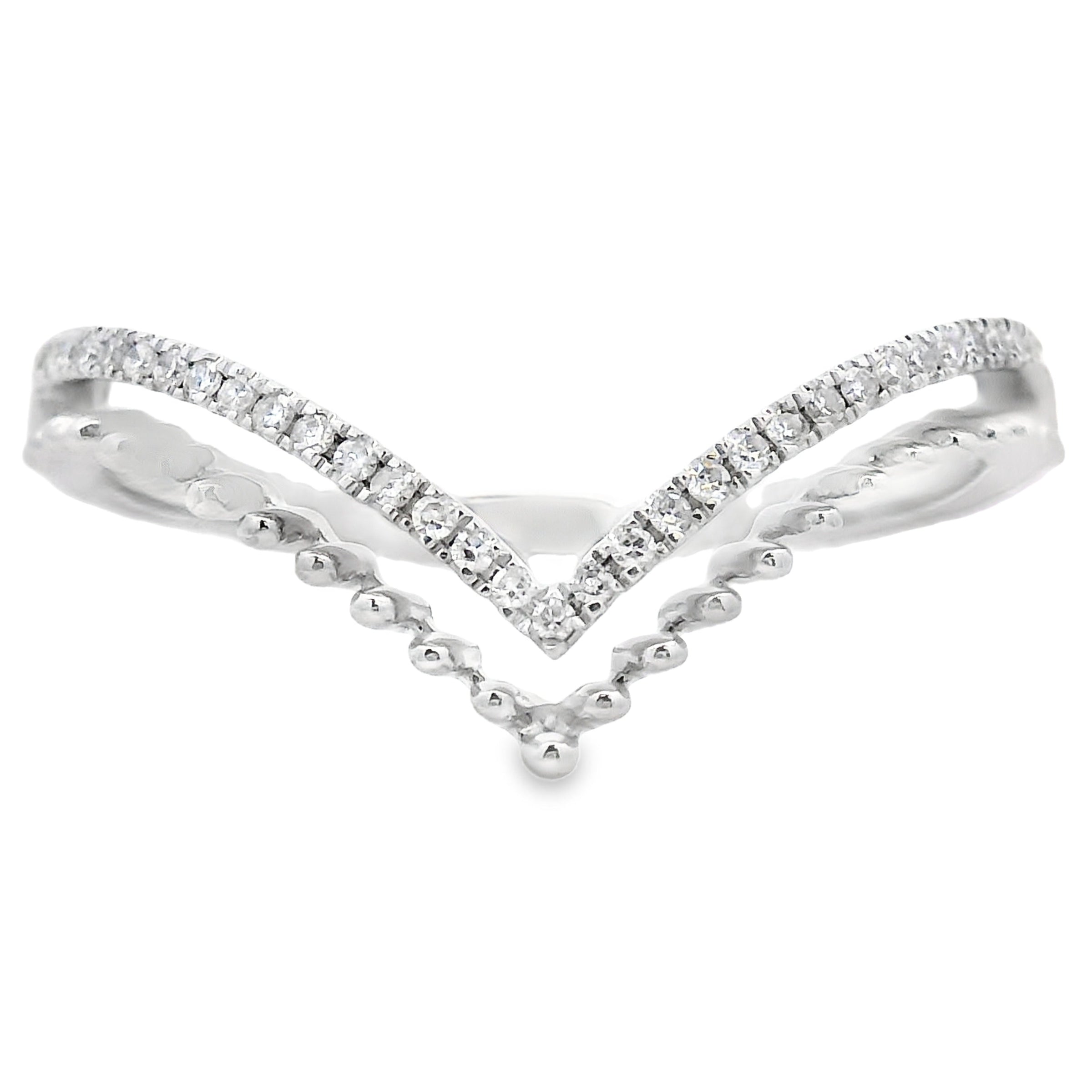 .09ct Diamond Fashion band rings 10KT White Gold