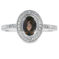 Genuine .42ct Quartz Diamond Ring 10KT White Gold