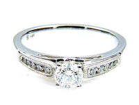 Natural .50ct Diamond Eng Only 14KT White Gold