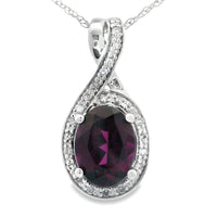 1.61ct Garnet Diamond Fashion Pendants 14KT White Gold