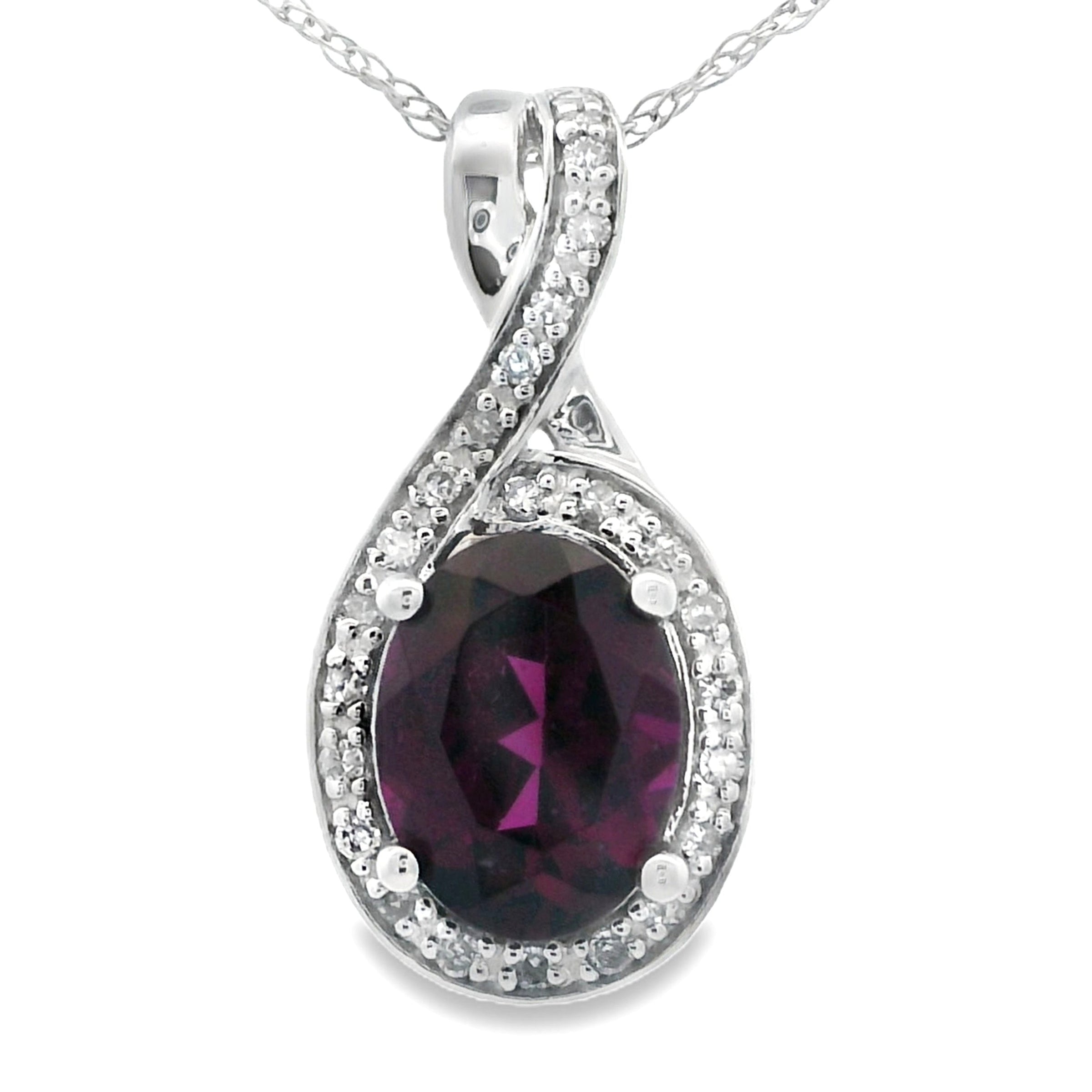 1.61ct Garnet Diamond Fashion Pendants 14KT White Gold
