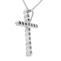Genuine .50ct Cross Religious Pendant Sterling Silver