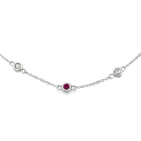 Natural .16ct Ruby Diamond Bracelet 14KT White Gold