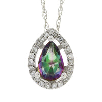 Treated Topaz Diamond Fashion Pendants 14KT White Gold