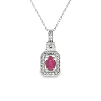 .72ct Ruby Diamond Fashion Pendants 14KT White Gold