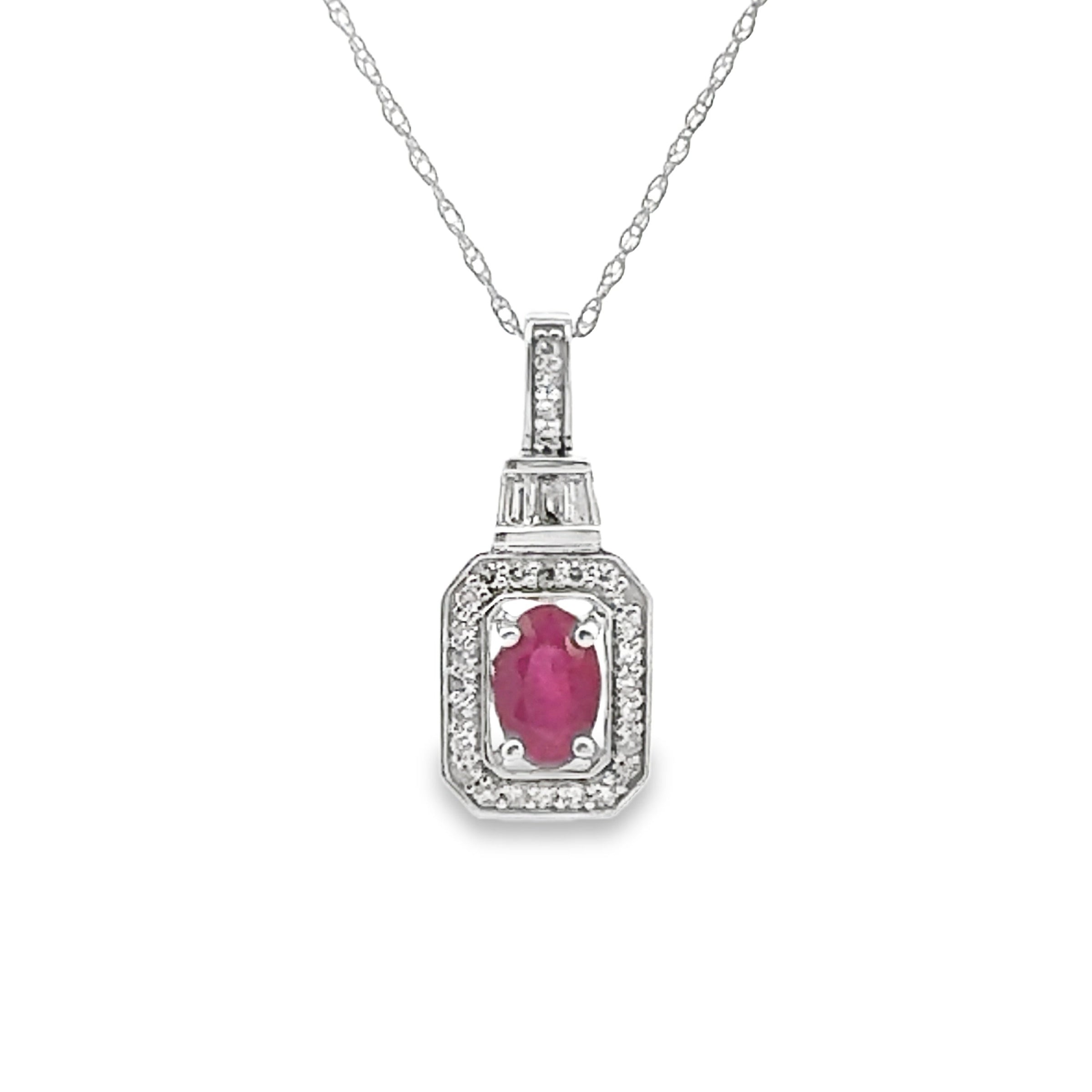 .72ct Ruby Diamond Fashion Pendants 14KT White Gold