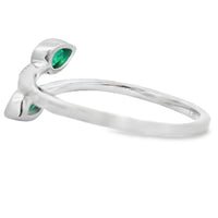 Natural .48ct Emerald Diamond Ring 14KT White Gold