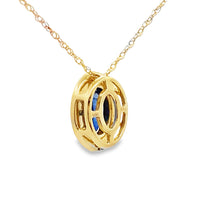 Sapphire Diamond Fashion Pendants 10KT Yellow Gold