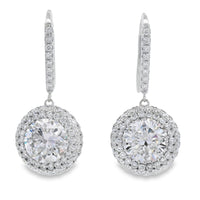 8.33ct Moissanite Dangle Earrings Sterling Silver