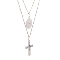 .20ct Diamond Cross Religious Pendant Sterling Silver