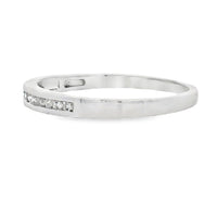 Genuine .11ct Diamond Wedding Band Ring 14KT White Gold
