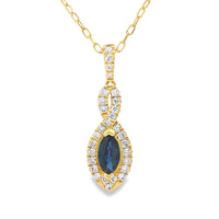 Sapphire Diamond Fashion Pendants 10KT Yellow Gold