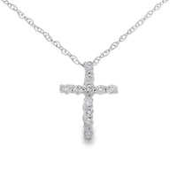 .12ct Diamond Cross Religious Pendant 10KT White Gold