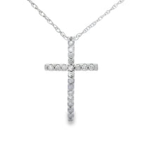 .10ct Diamond Cross Religious Pendant 14KT White Gold