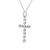 .09ct Diamond Cross Religious Pendant 14KT White Gold
