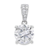 Genuine 2.00ct Moissanite Pendant Sterling Silver
