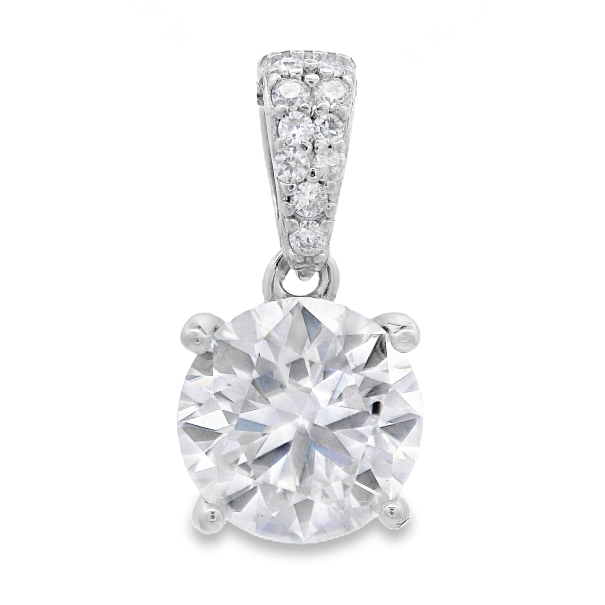 Genuine 2.00ct Moissanite Pendant Sterling Silver
