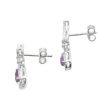 .48ct Amethyst Diamond Dangle Earrings 10KT White Gold
