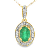 .46ct Emerald Diamond Fashion Pendants 10KT Yellow Gold