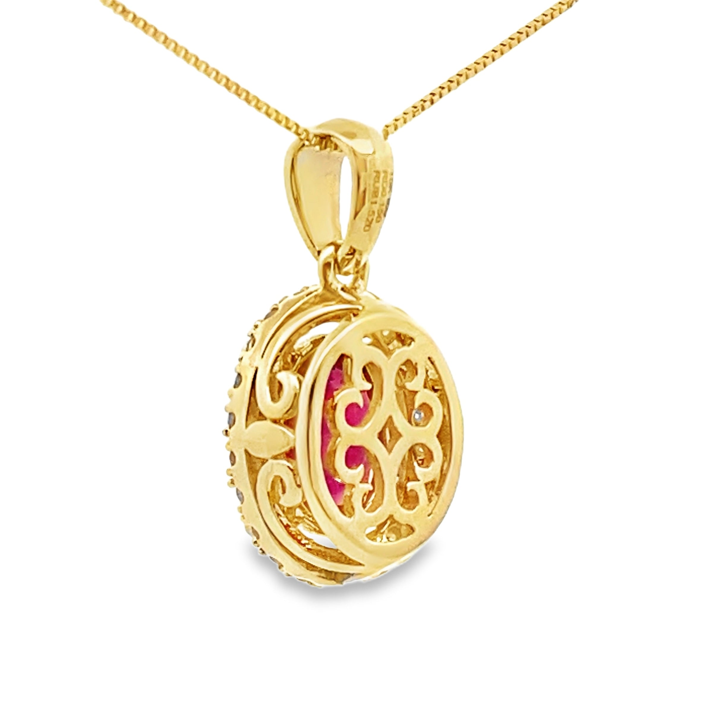 2.22ct Ruby Diamond Fashion Pendants 10KT Yellow Gold