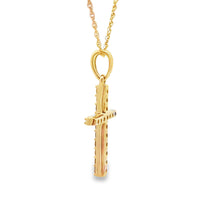 .13ct Diamond Cross Religious Pendant 14KT Yellow Gold