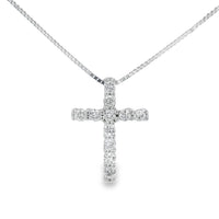 .15ct Diamond Cross Religious Pendant 14KT White Gold