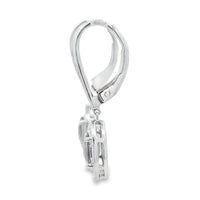 .81ct Quartz Diamond Dangle Earrings 10KT White Gold