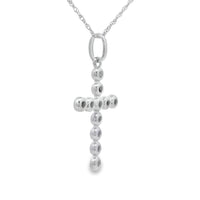 .15ct Diamond Cross Religious Pendant 14KT White Gold