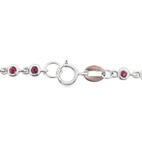 Genuine .89ct Ruby Diamond Bracelet 14KT White Gold