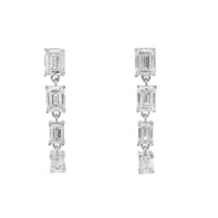 Lab Grown Diamond Dangle Earrings 14KT White Gold