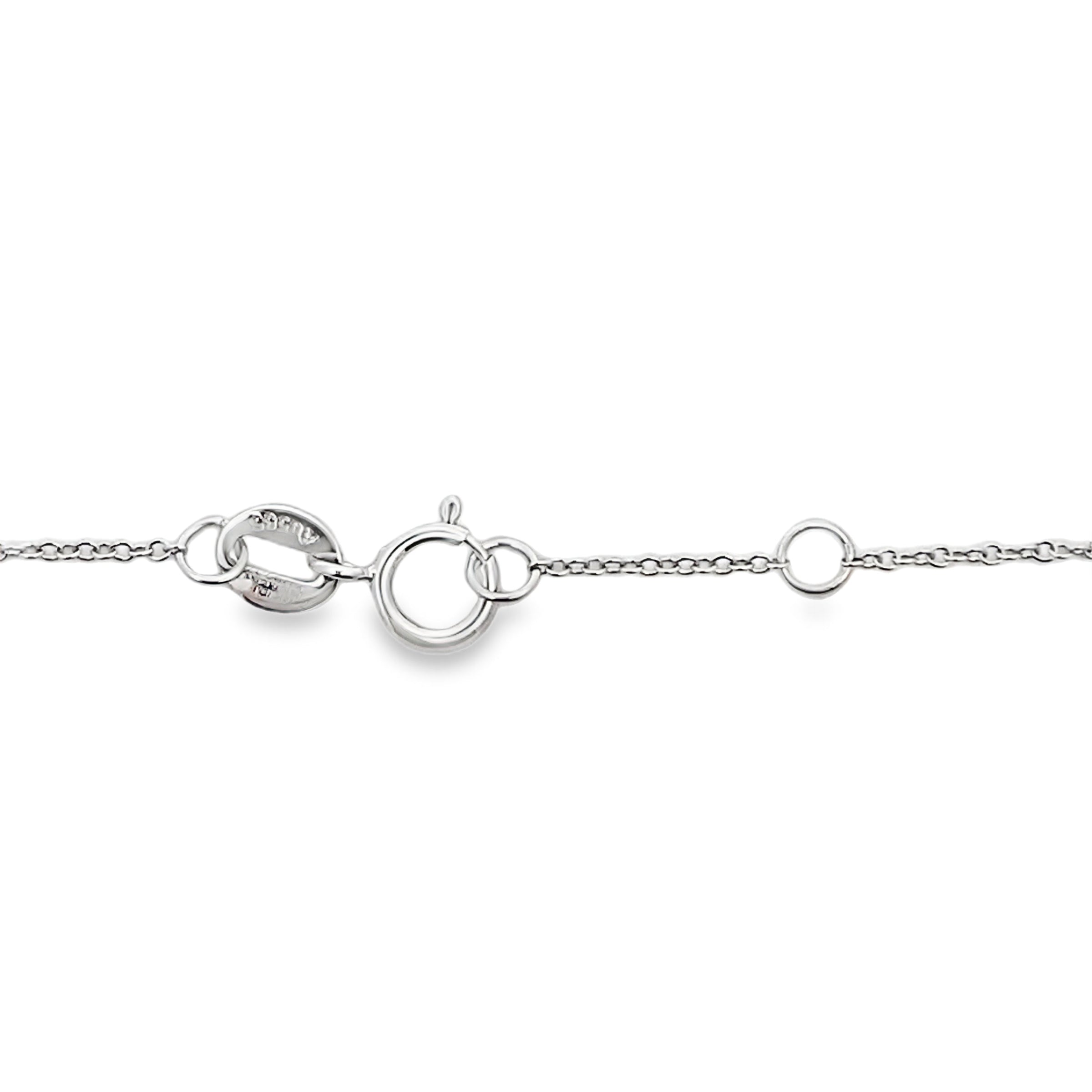 Genuine .25ct Ruby Diamond Bracelet 14KT White Gold