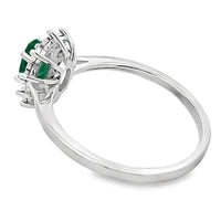 Genuine .43ct Emerald Diamond Ring 10KT White Gold
